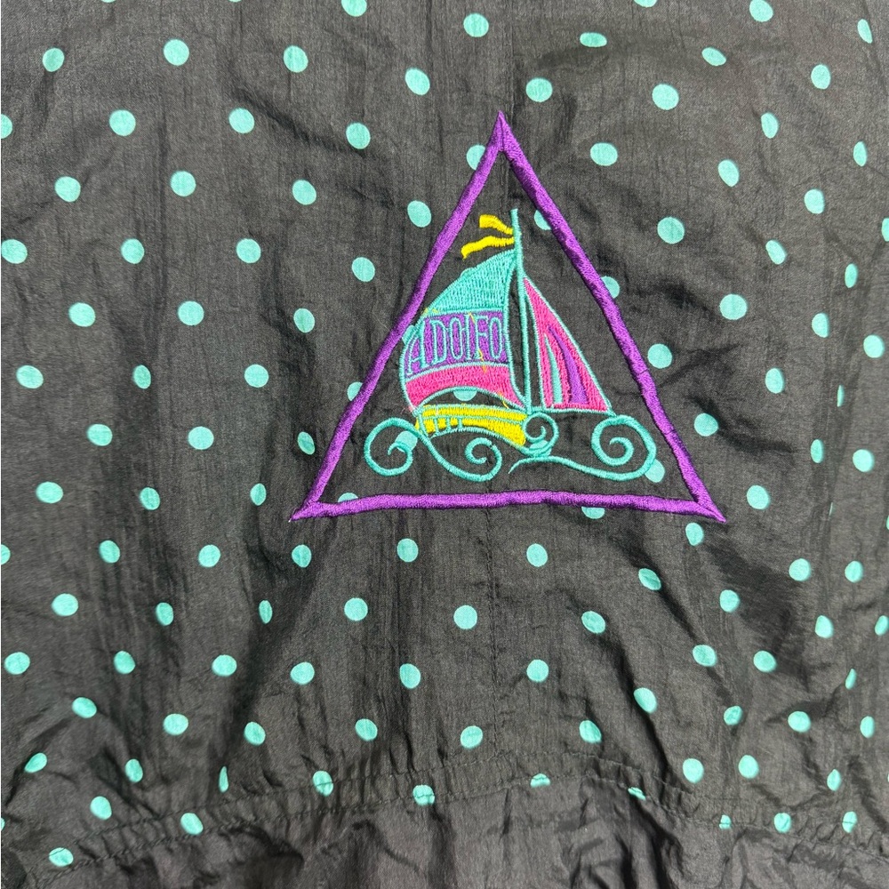 Vintage Adolfo Sport Women’s Windbreaker Jacket Large 90’s Neon Purple Full Zip - Picture 8 of 9